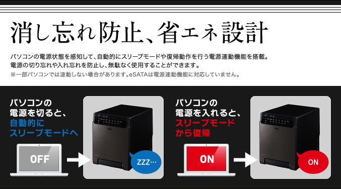 消し忘れ防止、省エネ設計