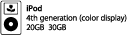 iPod 4th generation (color display) 20GB 30GB 