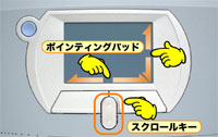 スクロール機能付きポインティングパッド