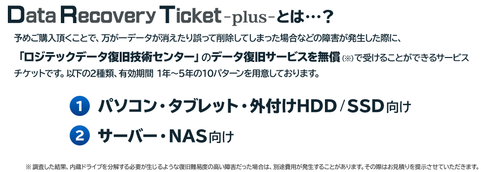 Data Recovery Ticket -plus-とは・・・？