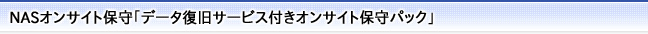 NASデリバリー保守「データ復旧付きオンサイト保守パック」