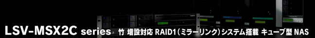LSV-MSX2C series  竹　増設対応RAID1搭載キューブ型NAS 
