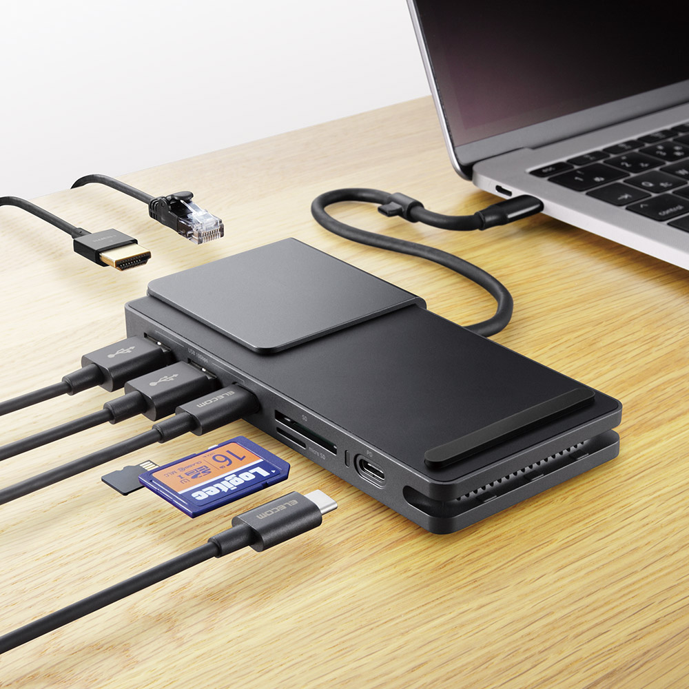 パワーステータスLED機能搭載 Type-C™ 8in1ドッキングステーション