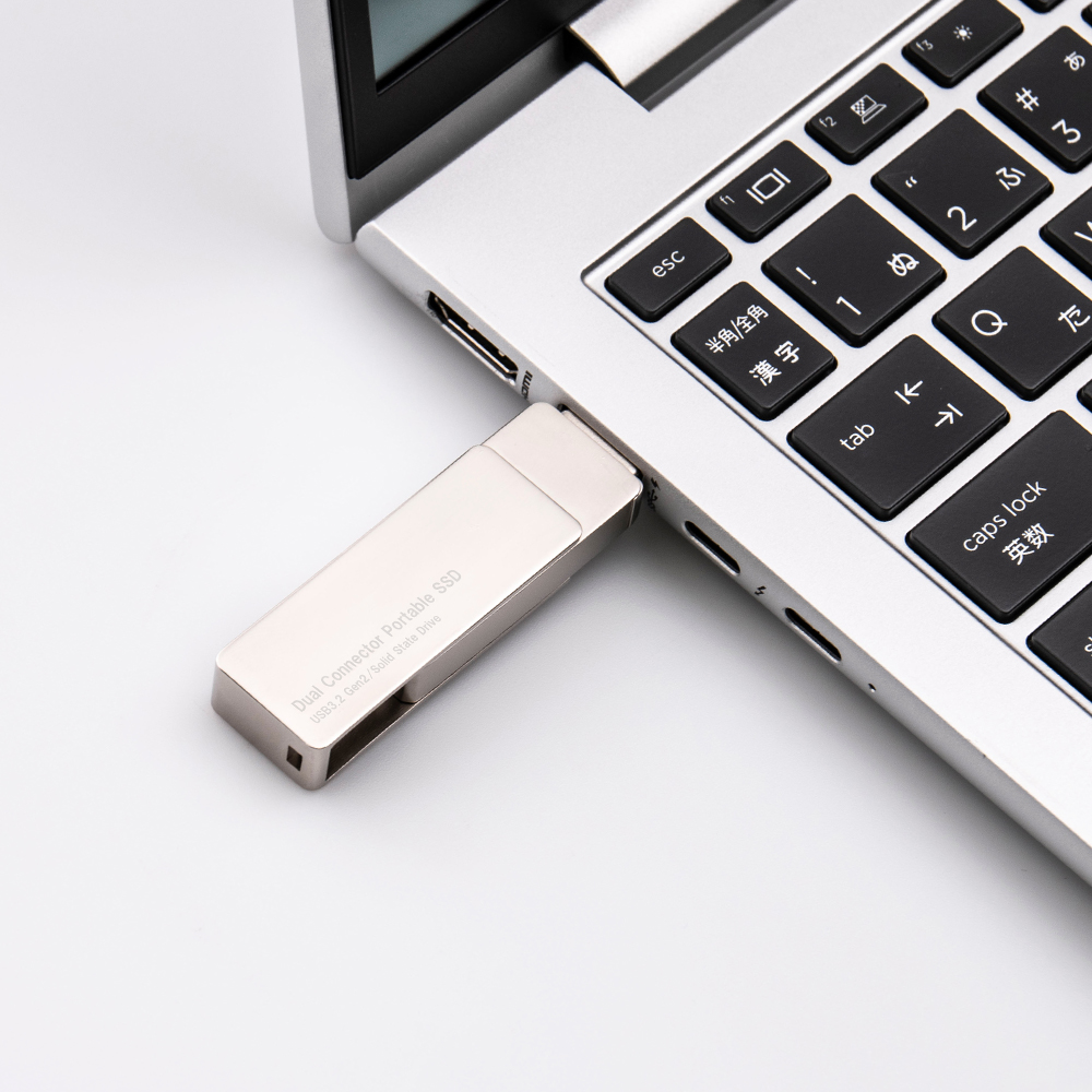 USB Type-A(USB-A) / USB Type-C™(USB-C™)両挿しスティック型外付けSSD「LMD-SPEUACシリーズ」