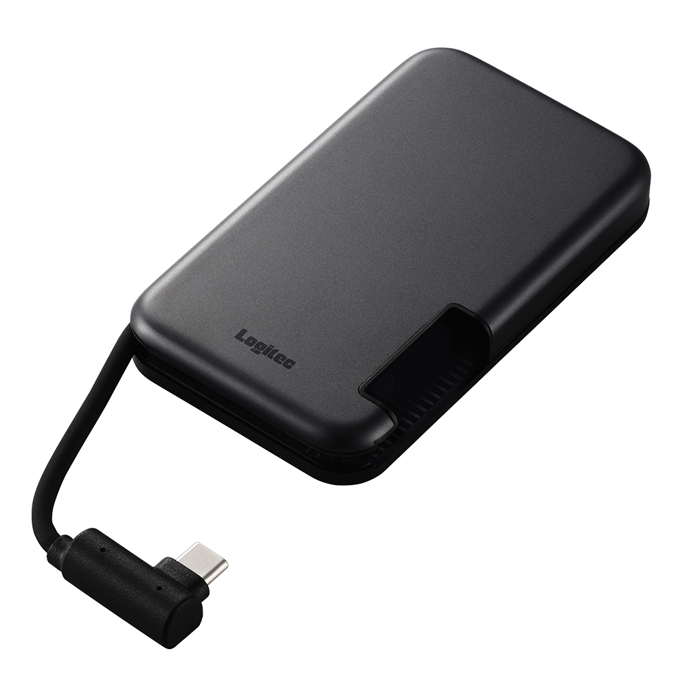 iPhone向けケーブル一体型/収納式 マグネット付 外付けSSD