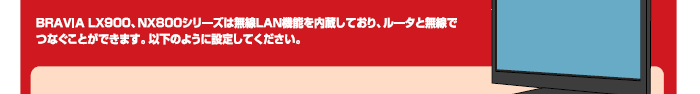 BRAVIA@LX900ANX800V[Y͖LAN@\ĂA[^ƖłȂƂł܂Bȉ̂悤ɐݒ肵ĂB