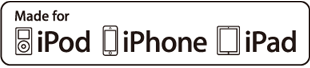 Appleの正規ライセンス「Made for iPod/iPhone」を取得した、安心して使用できる製品です。