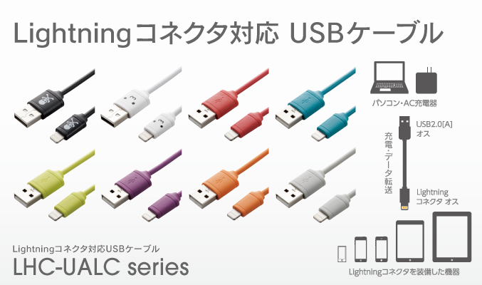 Lightningコネクタ対応 
USBケーブル
