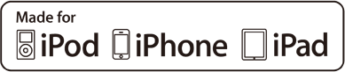 Appleの正規ライセンス「Made for iPod/iPhone」を取得した安心して使用できる製品です。