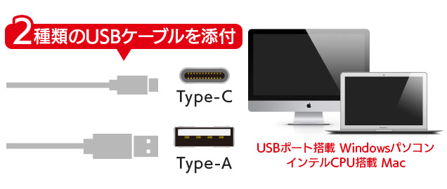 Type-Cケーブル付き USB2.0ポータブルDVDドライブ ホワイト - LDR