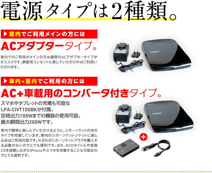 電源タイプは2種類。