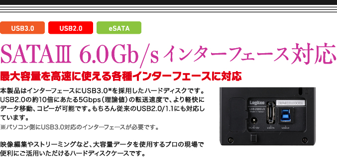 SATA? 6.0Gb/sインターフェース対応