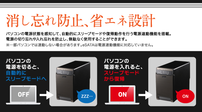 消し忘れ防止、省エネ設計