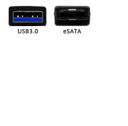 高速な内蔵ドライブ、USB3.0＆eSATA搭載