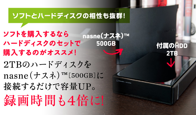 ソフトとハードディスクの相性も抜群! ソフトを購入するならハードディスクのセットで購入するのがオススメ!