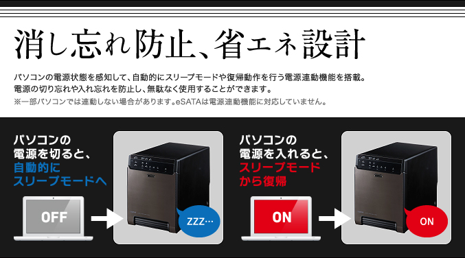 消し忘れ防止、省エネ設計