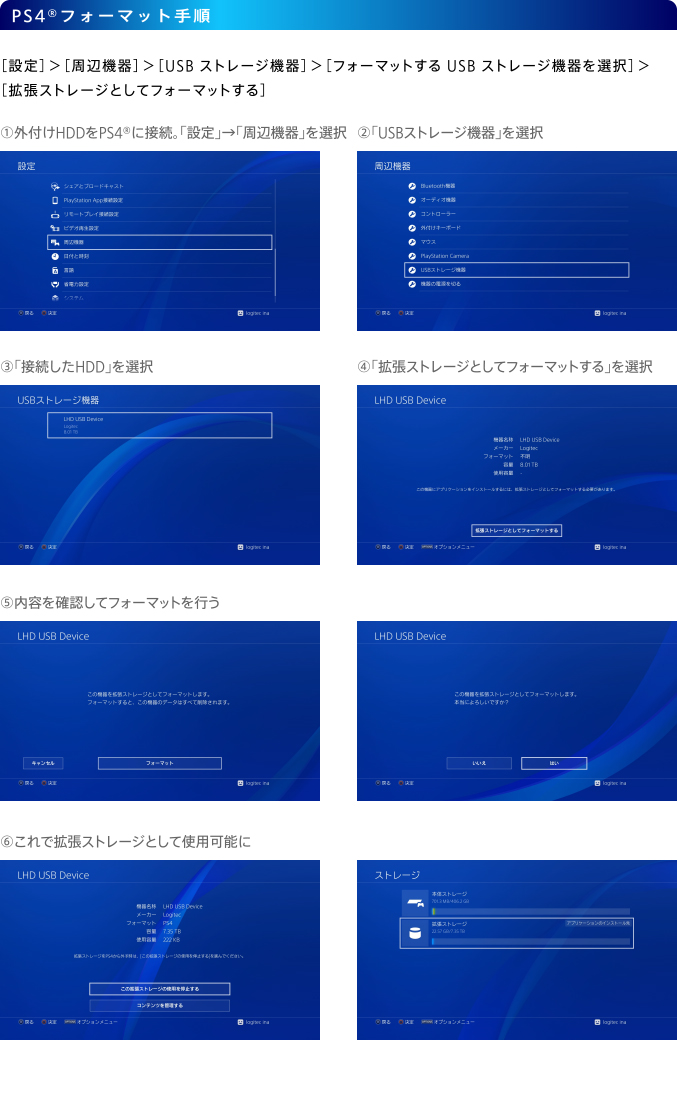 PS4®フォーマット手順