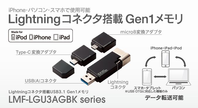 ロジテック ライトニング USBメモリ 32GB