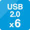 USB2.0×6