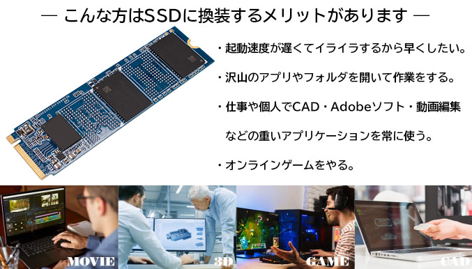 こんな方はSSDに換装するメリットがあります