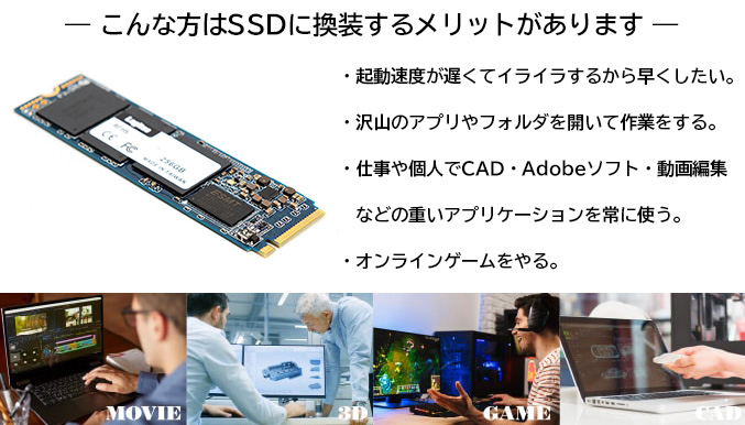 こんな方はSSDに換装するメリットがあります