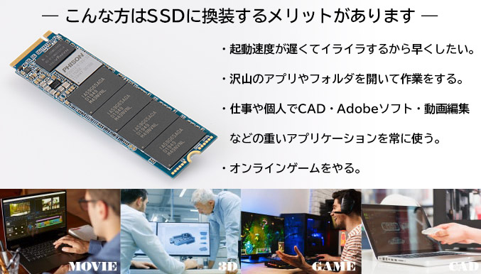 こんな方はSSDに換装するメリットがあります