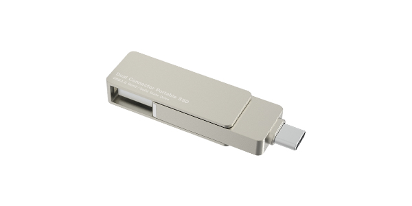 iPhone15シリーズでスマホケースを装着したまま使用できるUSB Type-A(USB-A) / USB Type-C™(USB-C™)両挿しスティック型外付けSSDを新発売